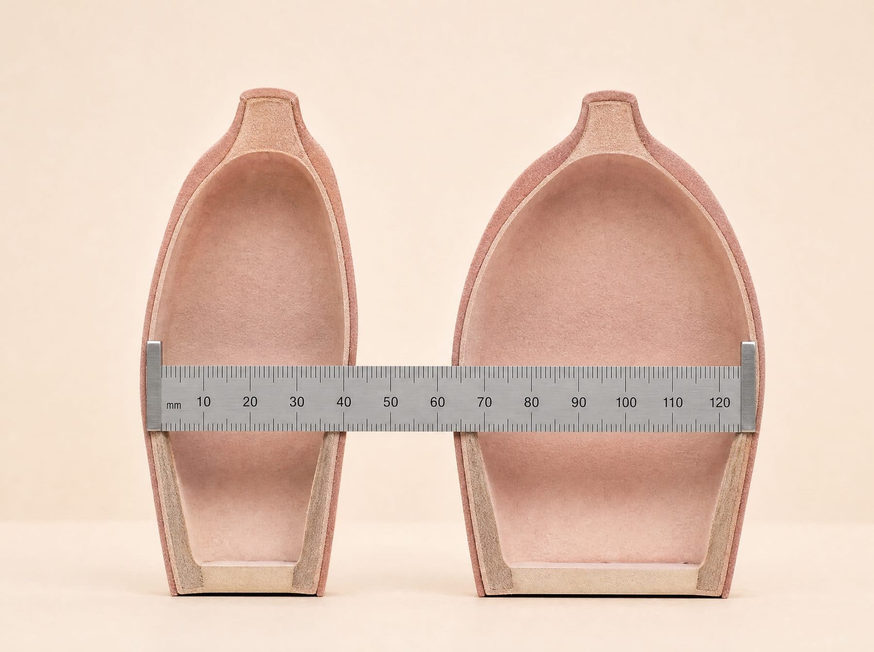 Two last cross-sections side by side, the right visibly wider, with a rule spanning both.